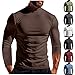 Cambkatl Men's Mock Turtleneck T-Shirts Long Sleeve Casual Pullover Slim Fit Basic Undershirt Base Layer Muscle Tops