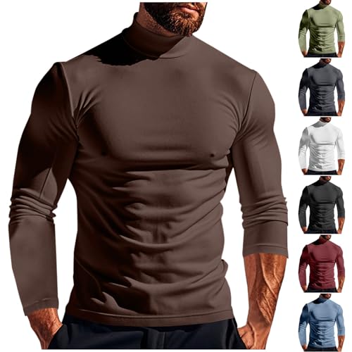 Cambkatl Men's Mock Turtleneck T-Shirts Long Sleeve Casual Pullover Slim Fit Basic Undershirt Base Layer Muscle Tops2