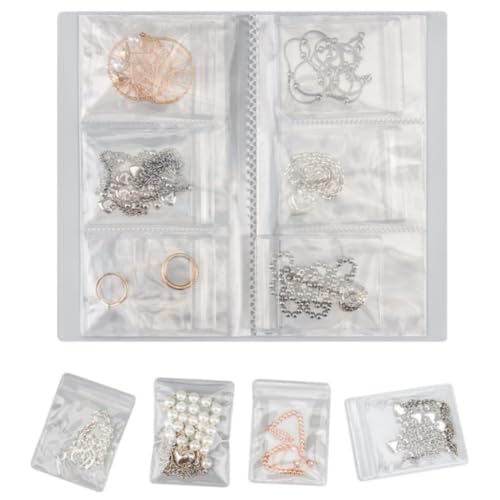 La mejor comparación de Bolsas para joyas , tabla con los diez mejores. 42 Lovgrin Libro de Almacenamiento de Joyas Transparente, Organizador de Joyas, Collares, Organizador de Aretes con Bolsas de Joyería de PVC (Bolsas pequeñas transparentes, 50...