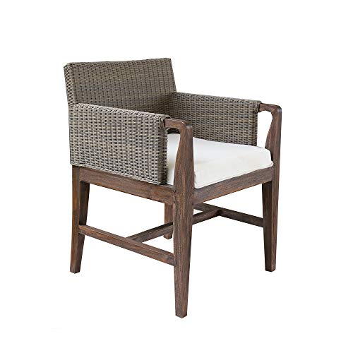 Hives & Honey Conner Wicker Teak Outdoor Patio Chair with