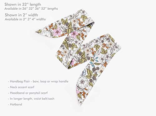 Liberty London Scarf -Choose Length - "Bramble" Skinny Scarf Tie Headband, Handbag/Purse flair - Silky Tana Lawn Cotton - Choose Length2