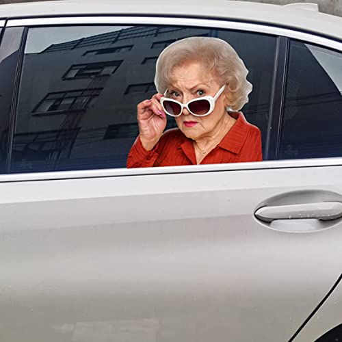 Tgfadam Betty-White Car Window Decal Window Cling Funny Sticker For Outside Window Of Vehicles Automotive (Left) #TOP1