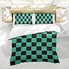 INFLAG Anime Bedding Set, 3-Piece Anime Duvet Cover Full Size Ultra Soft Breathable 3D Printed Microfiber Comforter Cover, Cartoon Quilt Cover, Teen Comforter Cover with 2 Pillowcases (Full,Green) #3