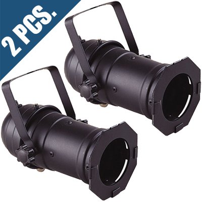 2x PAR 16 CAN Black for Stage Lighting w/hanging bracket and A/C cord