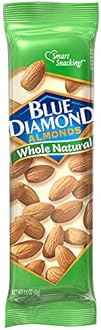 Blue Diamond Almonds, Whole Natural Flavored Snack Nuts, Single Serve Bags (1.5 Oz. Tubes, Pack of 12)
