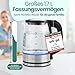 EMERIO Glas Wasserkocher mit 1.7 Liter Volumen | 2200 Watt | blaue LED Innenbeleuchtung | 360° Basis | SIEGER Preis/Leistung Haus & Garten Test | bestes Borosilikatglas | Auto Off | WK-119988.7