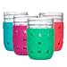 JarJackets Silicone Mason Jar Protector Sleeve - Fits 8oz REGULAR mouth Jelly Jars (4, Multicolor)