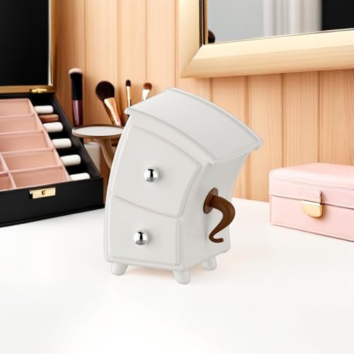 Boîte à bijoux mini tiroir blanche avec compartiments de rangement compact
