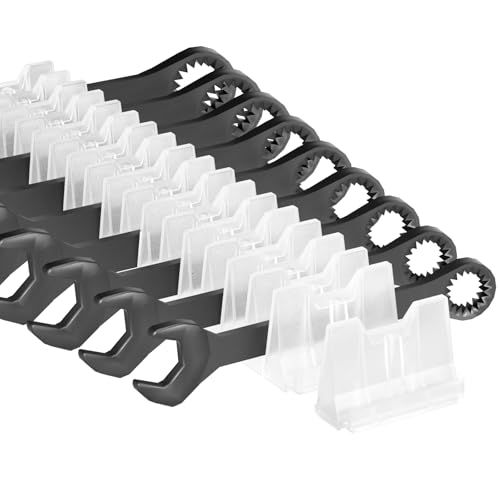 40PCS Modular Wrench Organizer Wrench Holder - Wrench Tool Organizers for Tool Drawer Storage, Wrench Storage Set with Metric & SAE Label, Wrench Rack Tool Gift for Professional Mechanics,Transparent