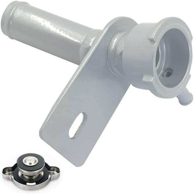 Aluminum Radiator Filler Neck Hose with Cap Replacement for HONDA FIT/JAZZ GD1/GD3/GD5/GE2/GE3 L12A/L13A/L15A 02-08 Silver