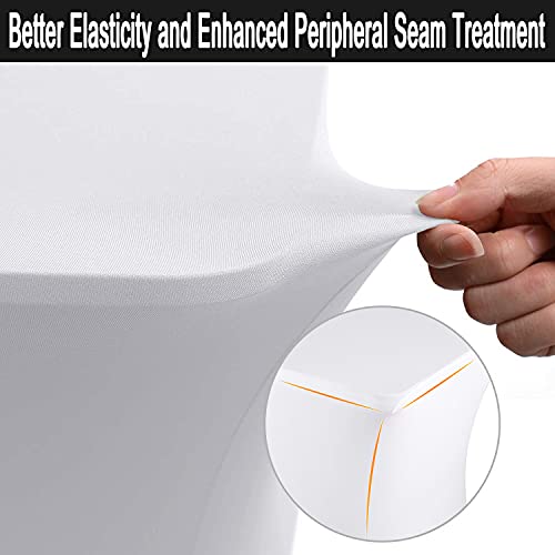 Yiibaii Table Cover 1 Pack 6Ft Rectangular Fitted Spandex Tablecloth For Indoor Patio Wedding Banquet Table Linens Party Stretchable Washed Table Covers #TOP2