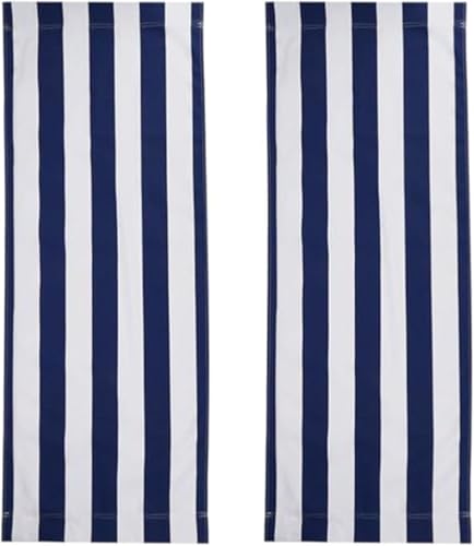 YUETTYY 120 x 44 cm, 1/2 piezas de lona de repuesto, lona con rayas azules y blancas, silla de playa, tumbona plegable, tumbonas reclinables para exteriores, para tomar el sol, jardín, patio (2 piezas