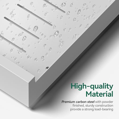 Warmiehomy Pull Out Cabinet Organiser 25cm Width Slide Out Drawer Storage Extendable Sliding Shelves for Kitchen Cupboard, Pantry, Bathroom, White Sliding Drawer No Need Drill, 25x43x8cm - Image 2