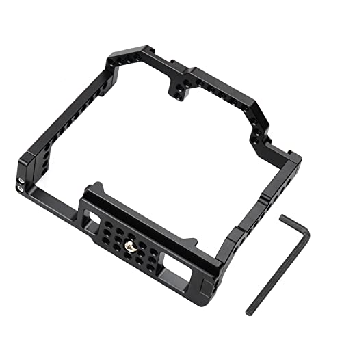 Image of Camera Cage for Compatible for Canon EOS 90D /80D /70D DSLR Camera Photography DSLR Camera Full Cage with Dual Cold Shoe Mount 1 /4 inch Screw Hole Standard 38mm Bottom Plate