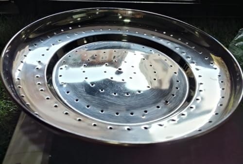 Image of Stainless Steel Bhakhri Dish | Large Size Steel Serving Plate for Roti, Bhakhri, Paratha | Heavy Gauge, Rust Resistant