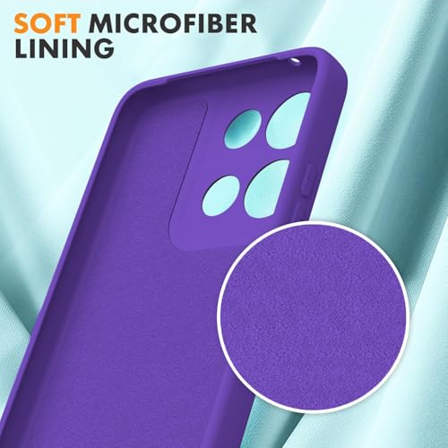 Image of DIZORO Microfiber Candy Case for Motorola Edge 60 Pro 5G Smooth Touch Cushion Liquid Soft Silicone Gel Rubber Phone Cases Non-Slip Full Body Protective Shockproof Back Cover - Violet