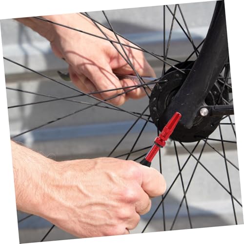 Toddmomy 2pcs Válvulas Francesas Tubeless de Aleación de Aluminio, Diseño Ligero, Agujero Lateral para Inflado Eficiente y Presión de Aire Consistente Rojo miniatura 4