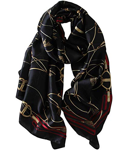 NUWEERIR Womens 100% Large Mulberry Silk Scarf Long Satin Scarf Fashion Lightweight Wraps