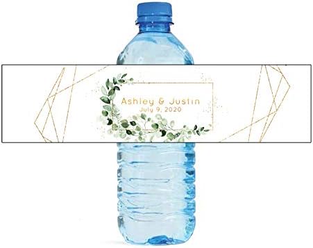 Ivy and Sage with Gold Geometric Shapes Water Bottle Labels image 5