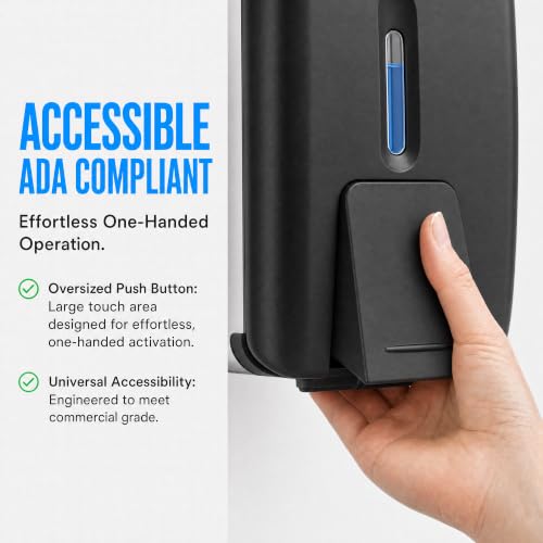 Image of soap dispenser9 | Dual-Lock Design, ABS Liquid & Gel Hand Sanitizer Dispenser for Bathroom & Commercial Restaurant, 28oz /800ml, Black