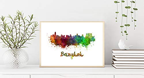 Bangkok Skyline en Acuarela Papel Mate 240gr 8x10 Inches Cover
