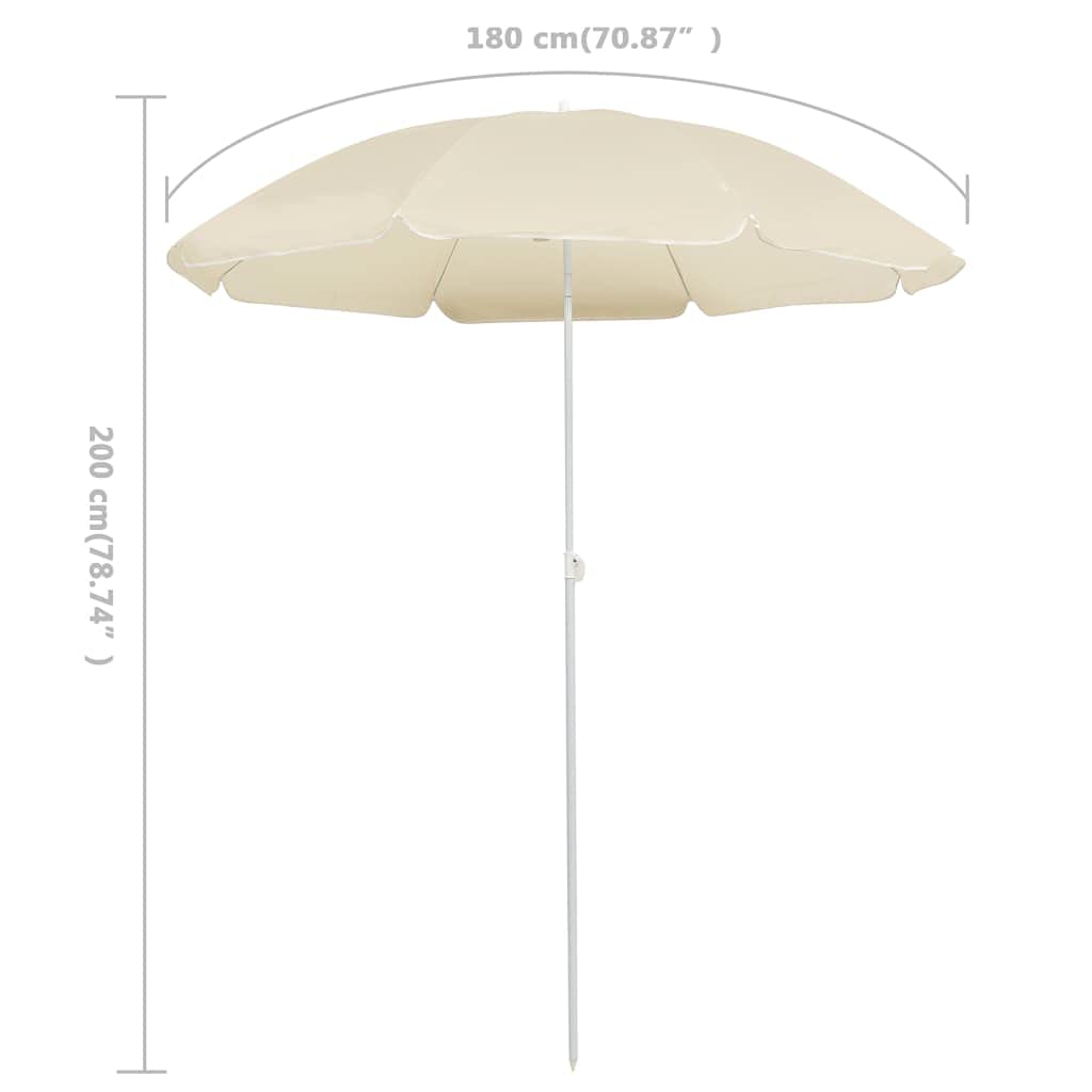 Outdoor Living Parasol ogrodowy ze stalowym słupkiem, piasek, 180 cm Dom i ogród