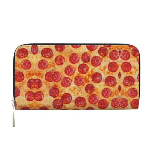 3D Pizza Pepperoni Print Women Wallet Trendy Travel-Friendly 7.9X3.9in Casual Clutch Purse Gift for Ladies