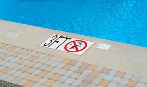 Señal No Running para Piscina de Vinilo 6x6 Pulgadas miniatura 5