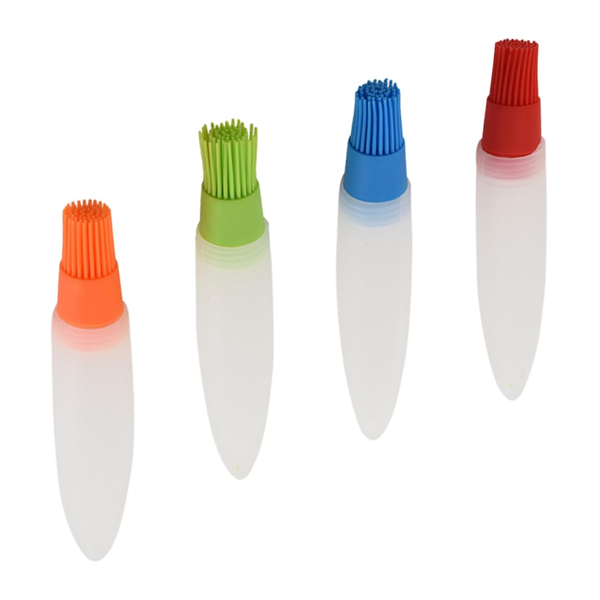 CIMAXIC 4Pcs Silicone Oil Brush Pointed Tail Kitchen Tools for Outdoor Barbecue Easy to Clean Versatile Basting Brushes for Baking and Cooking Includes