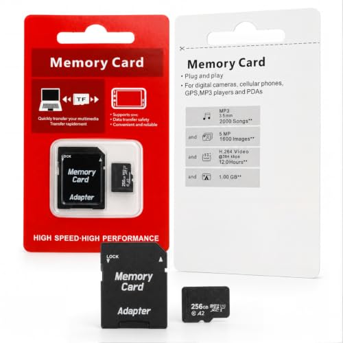 Tarjeta Micro SDXC 256GB V30 de alta velocidad con adaptador SD para Nintendo Switch y móvil