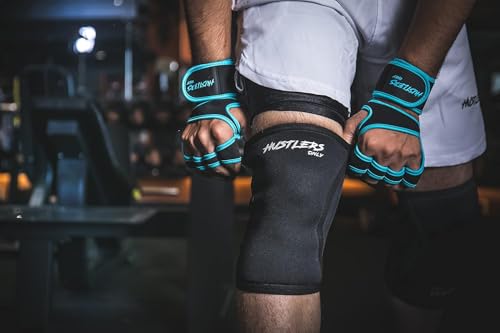 HUSTLERS ONLY Knee Sleeves Weight Lifting Knee Support for Women & Men - 5mm Neoprene Knee Sleeve for Powerlifting, Squats, Running, Fitness & Pain Relief - Knee Brace for Women & Men (Black, M)
