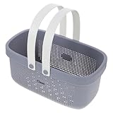 NIYANGLE Cestino Bagno Organizer in PP Resistente con Manico Portabagnoschiuma e Shampoo Cestino Doccia Compatto per Casa e Dormitorio per Organizzare Prodotti da Bagno