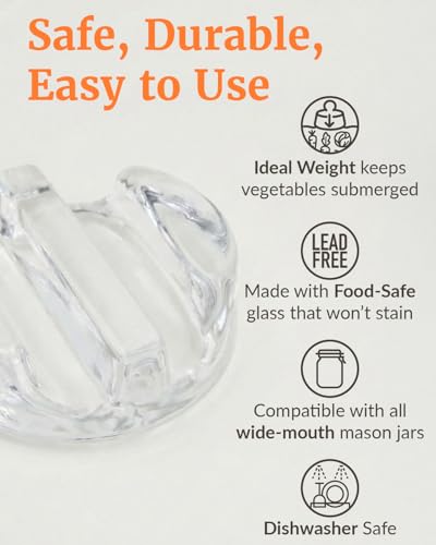 Image of Fermentation Weight Set of 4 - Glass Fermentation Weights for Mason Jars (Wide Mouth), Perfect for Glass Jar Fermentation, Pickling Kit, Glass Weights for Fermenting Weights, Canning Weights
