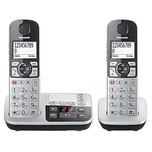Panasonic KX-TGE522GS, Seniortelefoon Met Antwoordapparaat, Noodoproepknop, Draadloze Telefoon, Zwart-Zilver