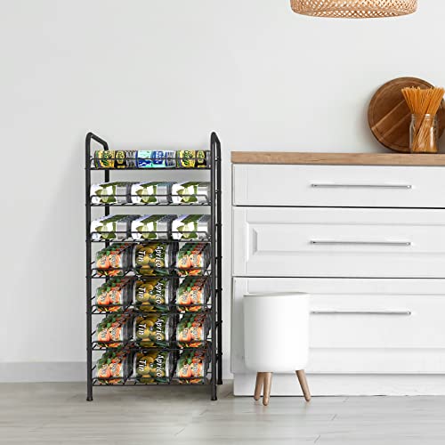 Vrisa Can Organizer For Pantry 7-Tier Can Rack Organizer Metal Can Storage Dispenser Rack Holds Up To 84 Cans For Canned Food Kitchen Cabinet Or Pantry Shelf Black #TOP4