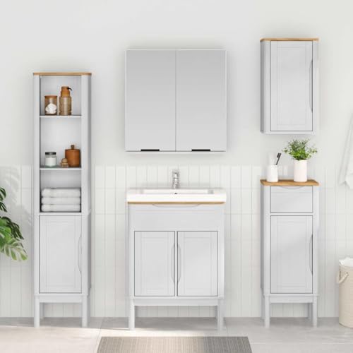 Generico Mueble de baño alto con puerta Floro blanco 35 x 30 x 160 cm, juego de muebles para baño, 42011240