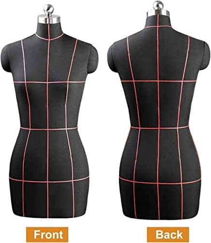 Plus Size Female Dress Form Mannequin with Adjustable Height (59-68in), Half Scale Sewing Torso Model on Wheels for Clothing Display & Tailoring Projects