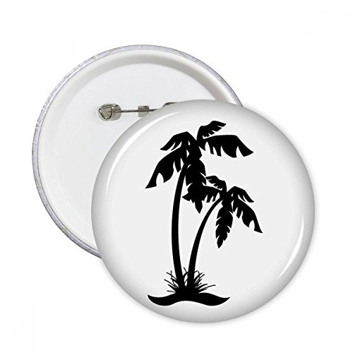 Pins cocotier noir bouton decoration vetement badge rond plage multicolore