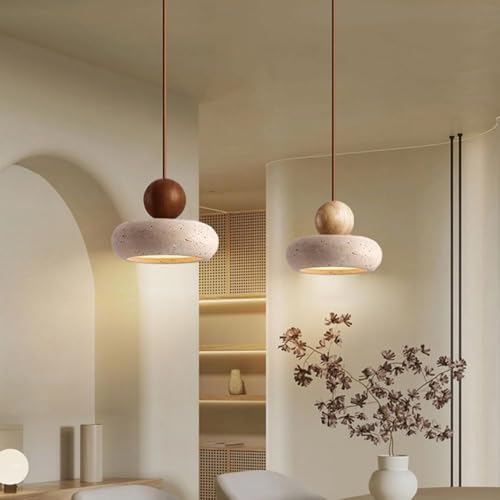 Lámpara de madera colgante pequeña para iluminar zonas oscuras de la mesa 8
