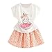 Produktbild 2PCS Kinder Mädchen Set Mode Cartoon Kaninchen T-Shirt Tops +Punkt Rock Set Kleinkind Tägliche Freizeitkleidung 2T-7T(Rosa,2-3 Jahre/100)
