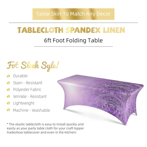 Nappe extensible rectangulaire élasthanne violette anti pli pour table