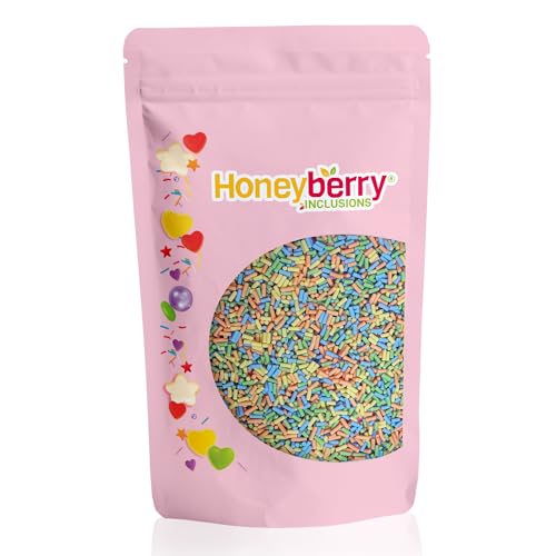 HONEYBERRY INCLUSIONS - Mezcla de hebras de azúcar de colores pastel, 200 g, gránulos de fideos comestibles de primera calidad para hornear, decoraciones de cupcakes y pasteles, helados, postres y