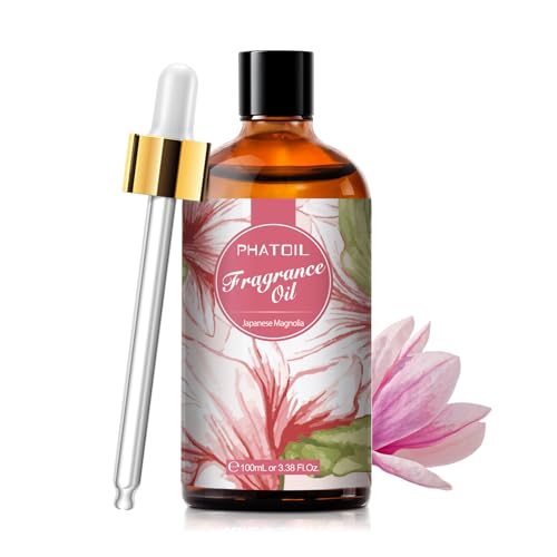 PHATOIL Japanese Magnolia Fragrance Oils for Aromatherapy, Essential Oils for Diffusers for Home, Perfect for Candle Making, Soap Making and DIY Scented Products - 100ml