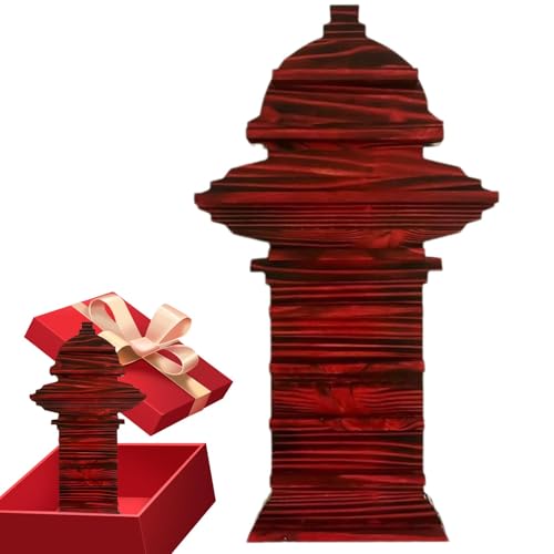 Firefighter Design Display Stand, Wooden Display Shelves, Sturdy Coin Collection Holder, Decorative Collectible Coin Holder 23.5x13x5cm for Shelves, Tables, Red Color