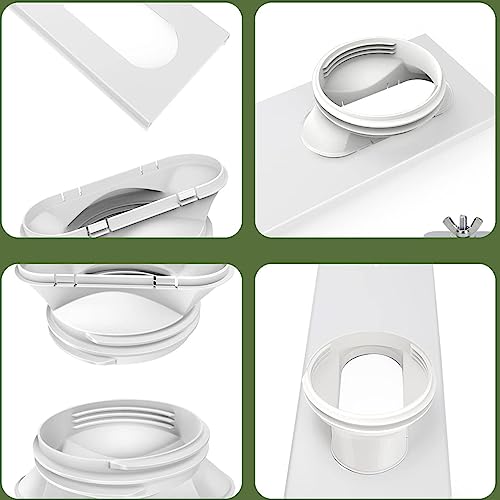 Klimaanlage Fensterabdichtung Rolladen Abluftschlauch Adapter Fenster Fensterabdichtung Ersatzteil Set Abluftschlauch Fensterdurchführung Schlauchadapter Adapter, 4 Panels