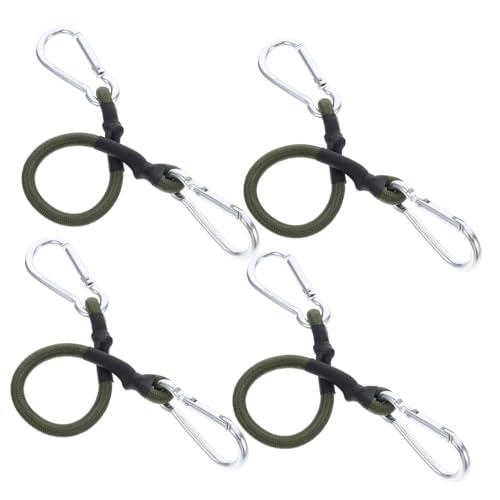 MAGICLULU Practical Tension Elastic Straps with Metal Carabiner Hooks 4pcs Luggage Tie-Down Ropes for Camping Outdoor