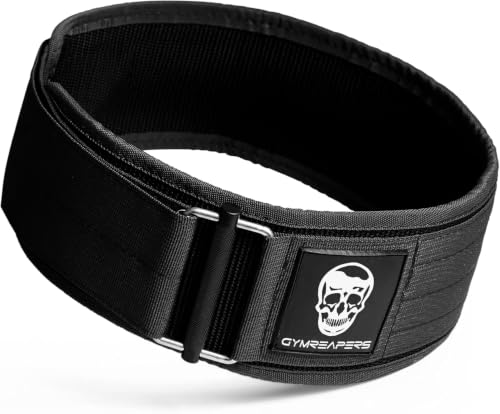 Image of Gymreapers Quick Locking Weight Lifting Belt for Men Gym Belt for Powerlifting Deadlift Belt with 4 Inch Neoprene Metal Buckle Back Support Weightlifting Belt Women