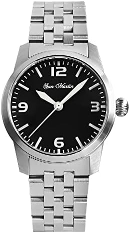 NC San Martín 38mm piloto militar automático hombres relojes luminoso esfera zafiro cristal YN55 mecánico acero inoxidab