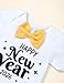 MIGU Baby Boy New Year Outfit 2026 Newborn Baby Boy Clothes Happy New Year Baby Boy Outfit White Long-Sleeve Star Carrier Pants Hat 3-Piece Set