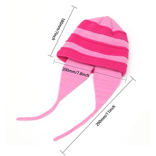Knitted hat Women Winter Peruvian Cover Ears Pink Striped Beanie Hat Sherpa Hats Knit y2k Halloween Cosplay Costumes4